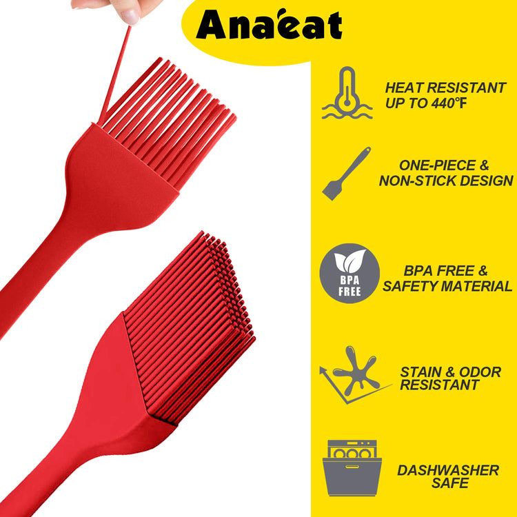 High Heat Resistant Silicone Basting Pastry Brush Set of 2 (2 Count)