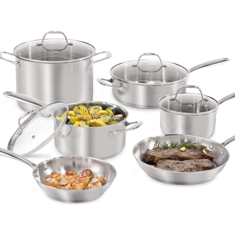 10 Piece Stainless Steel Cookware Set