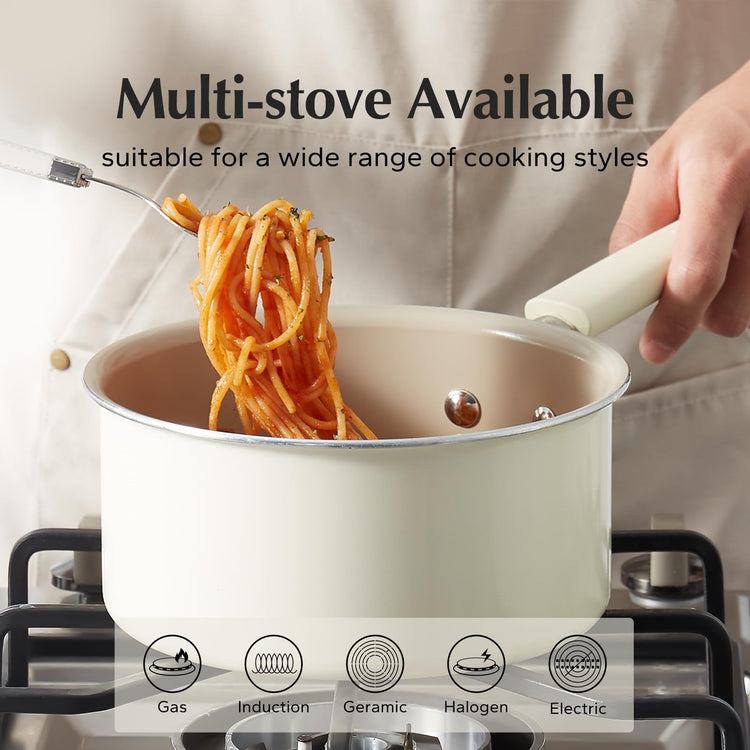 Ceramic Nonstick Saucepan with Lid