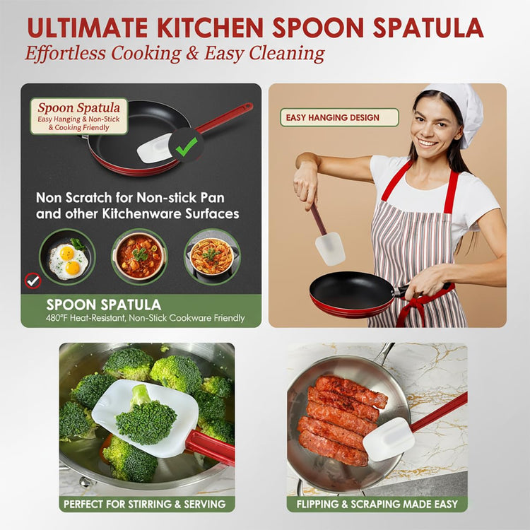 Commercial Spoonula Rubber Spatula Set (2 Count)