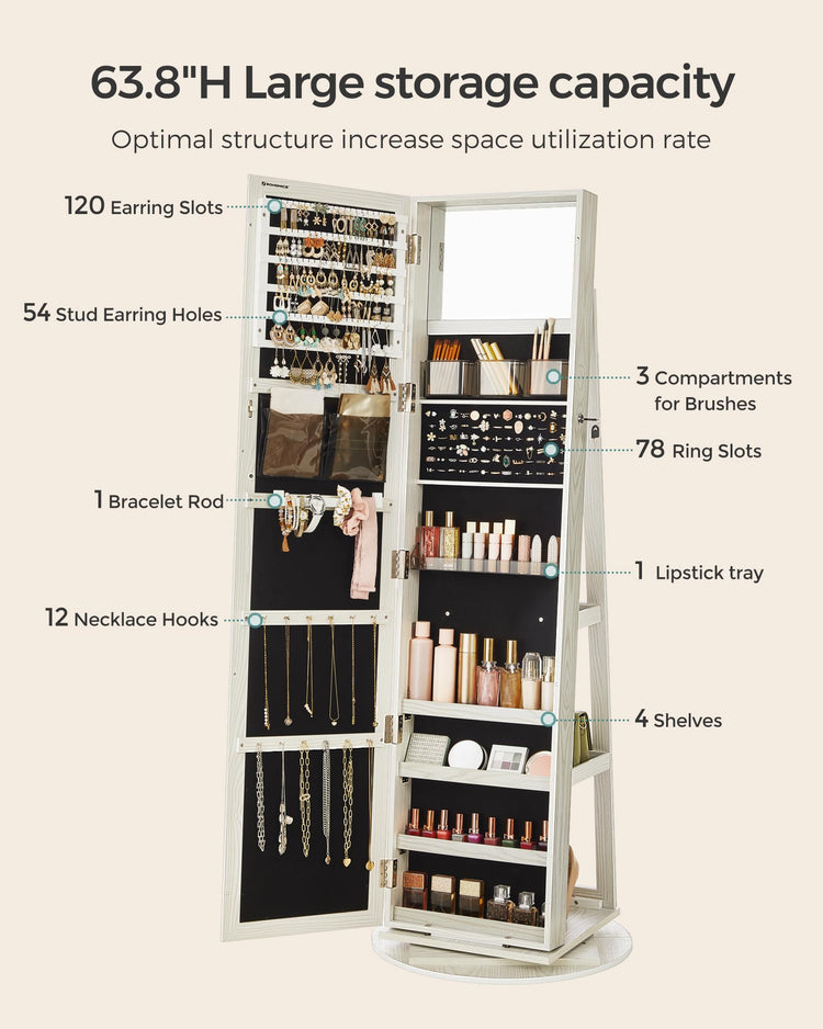 360° Swivel Jewelry Cabinet