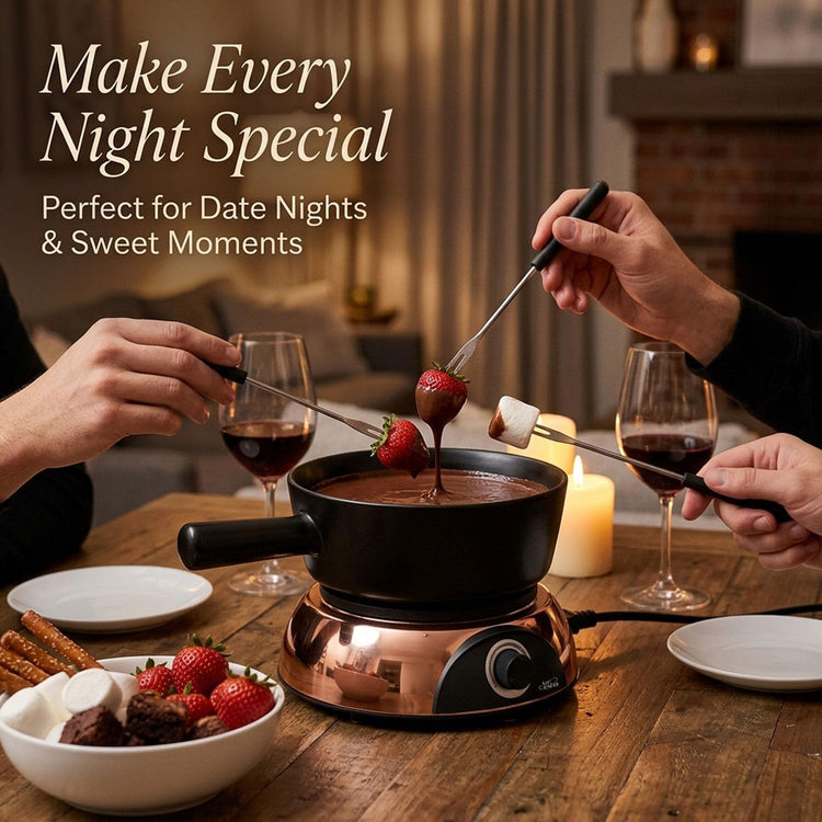 Electric Dip Warmer & Fondue Pot with Adjustable Temperature