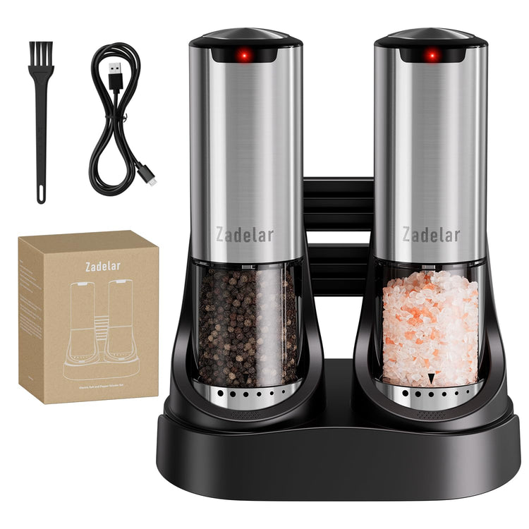 Electric Rechargeable Salt and Pepper Grinder Set (3.2123 Fl Oz)