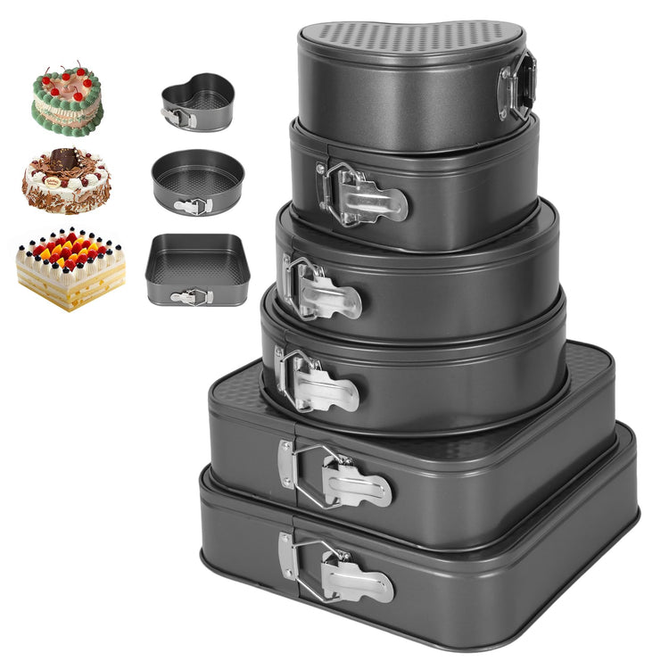 6Pcs Springform Cake Pan Set Of 7 7.8 8.6 9 10 11inch Moldes Para Pasteles Non (6 Count)