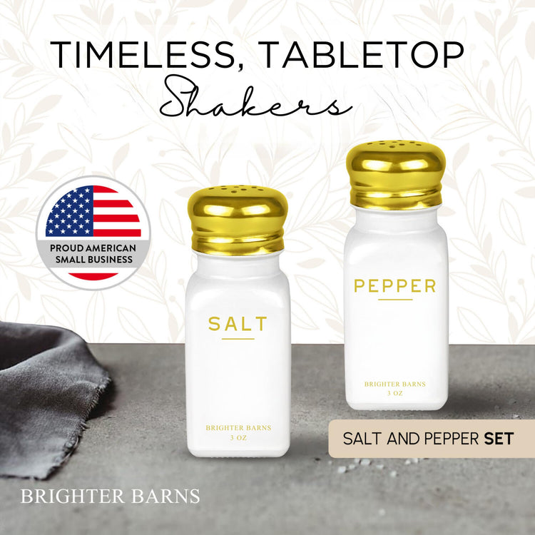 Gold Salt and Pepper Shakers Set by Brighter Barns (2 Count)