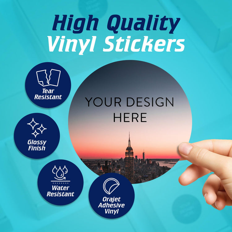 Custom Vinyl Stickers Your Image (100 Count)