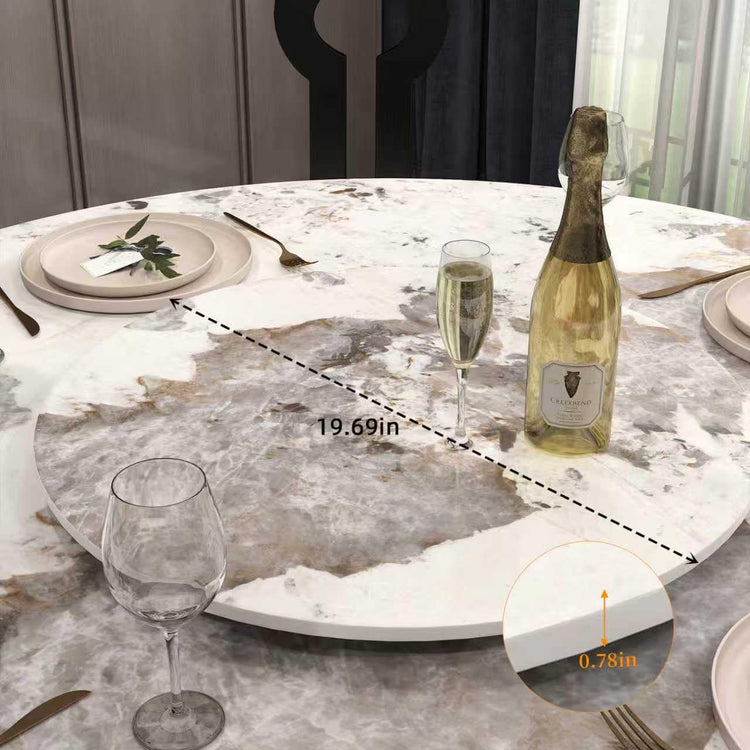 19.69" Lazy Susan for Table Top Sintered Stone Rotating Serving Tray for Dining Table