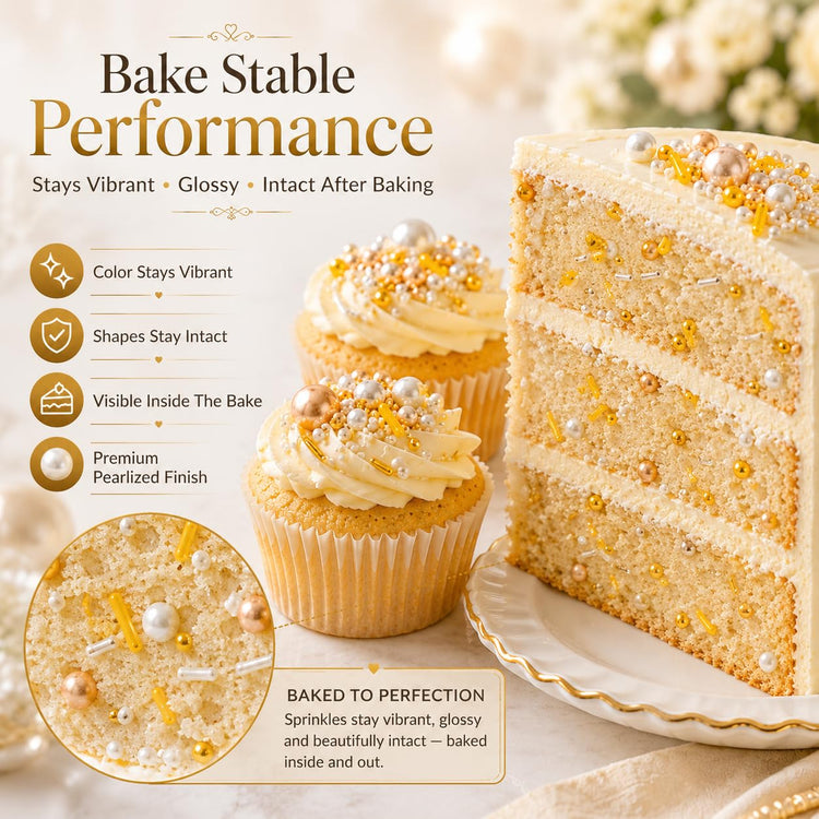 Gold Pearl & Rod Sprinkles Mix (4.2 Ounce)