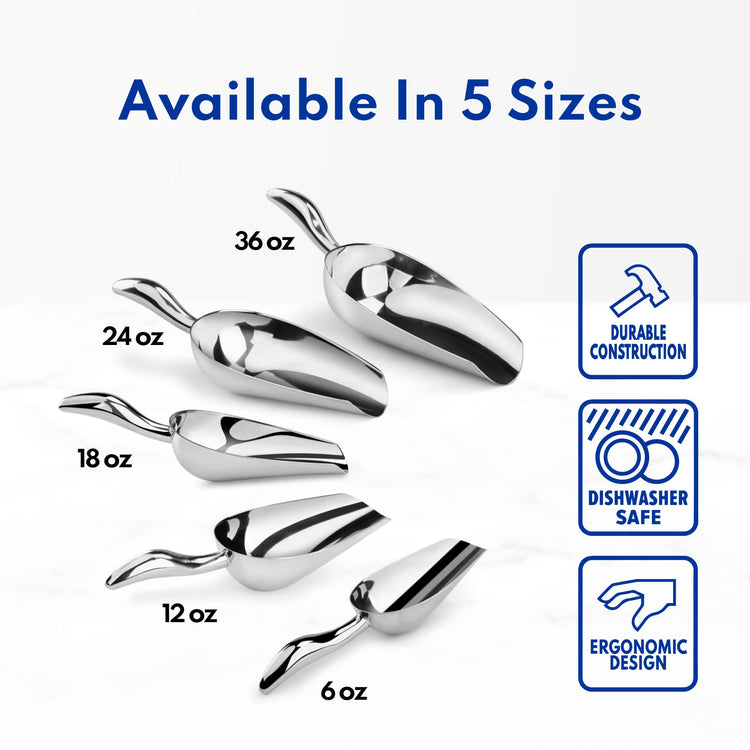 Restaurant Grade Stainless Steel Bar Ice Flour Utility Scoop