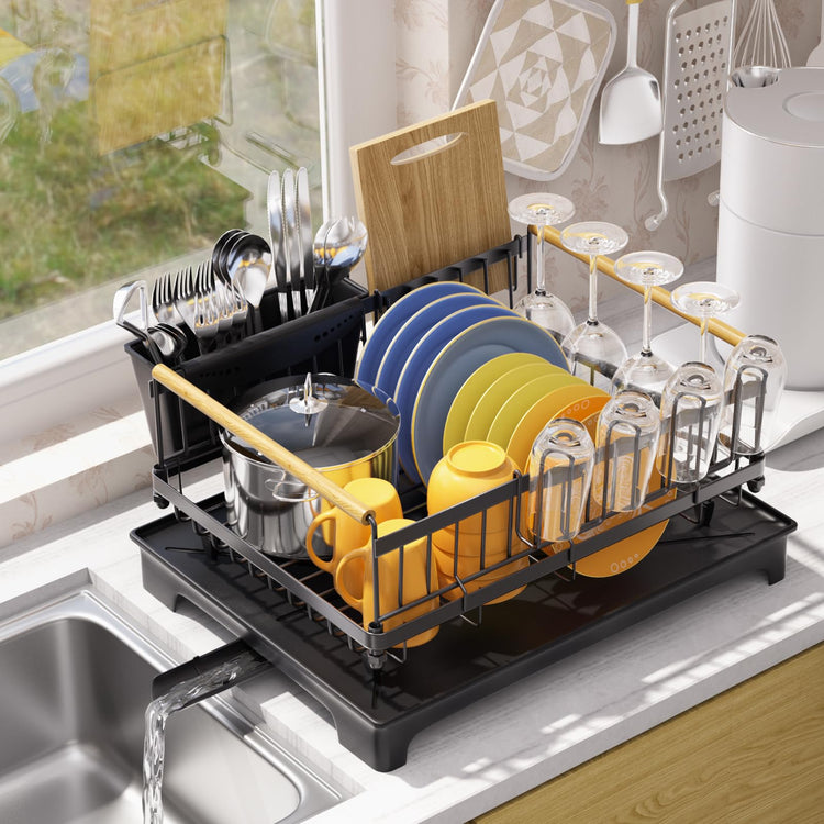 Dish Rack for Kitchen Counter with Drainboard