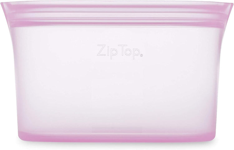 Zip Top Reusable Food Storage Bags | Small Dish [Lavender] | Silicone Meal Prep Container | Microwave, Dishwasher and Freezer Safe | Made in the USA