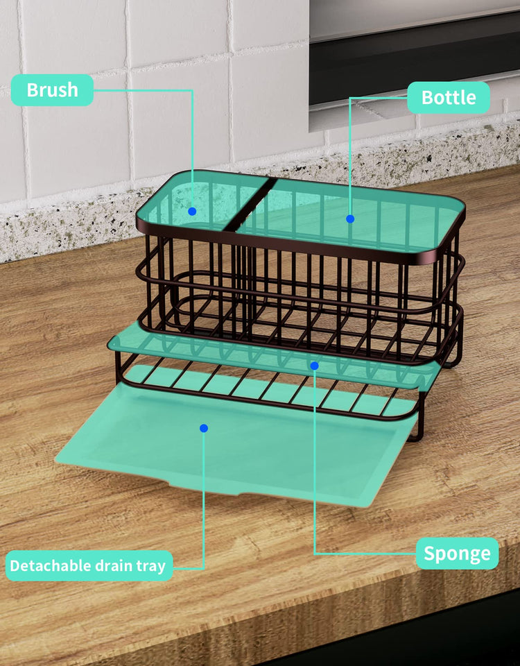 Multifunctional Kitchen Sink Caddy with Removable Drain Tray