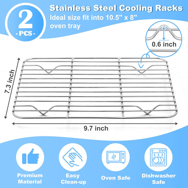 9.7" x 7.3" Cooling Baking Wire Racks Pack of 2