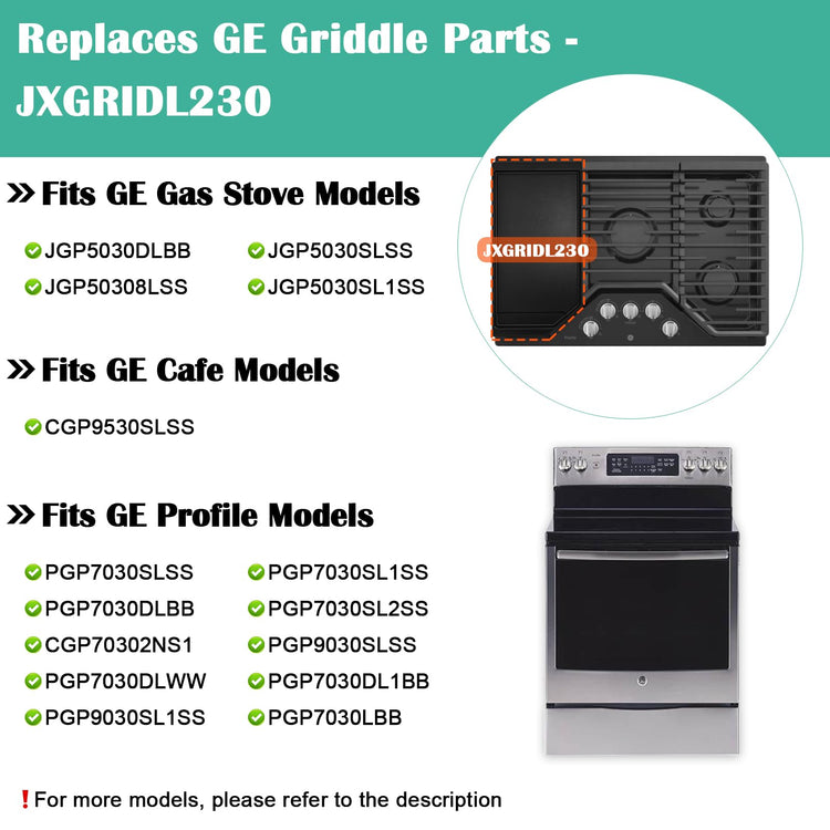 Cast Iron Griddle Replacement for GE Stove Top