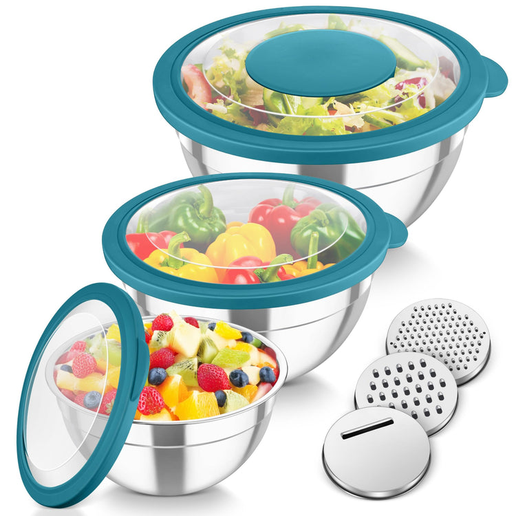 Mixing Bowls 3PCS Stainless Steel Serving Salad Bowls (3 Count)