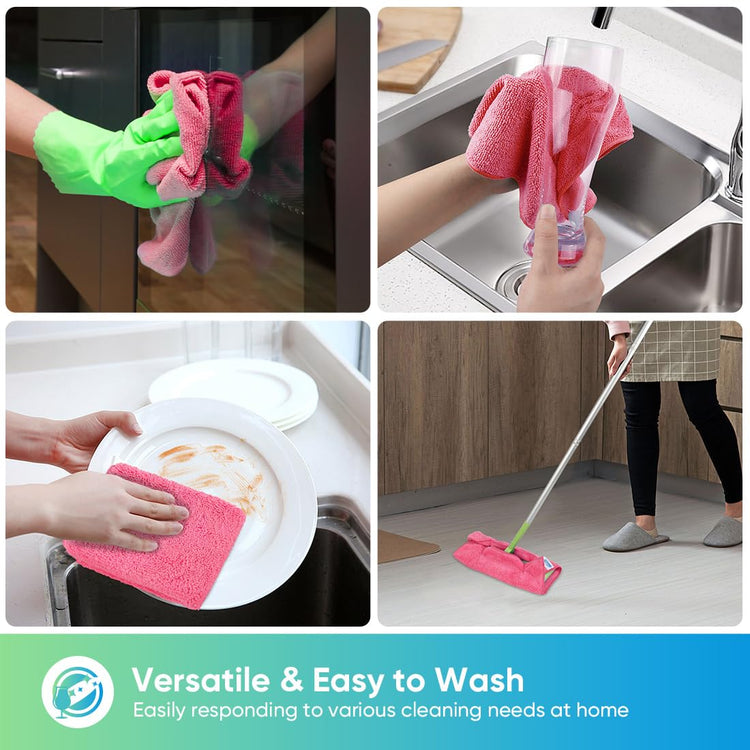 Pink Microfiber Cleaning Cloth (12 Count)