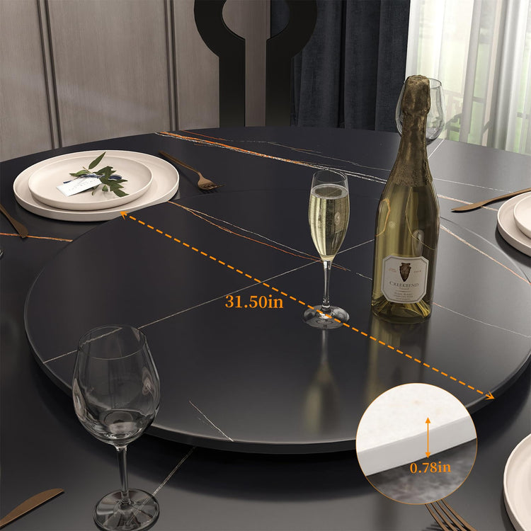 31.5" Lazy Susan for Table Top Tempered Glass Rotating Serving Tray for Dining Table