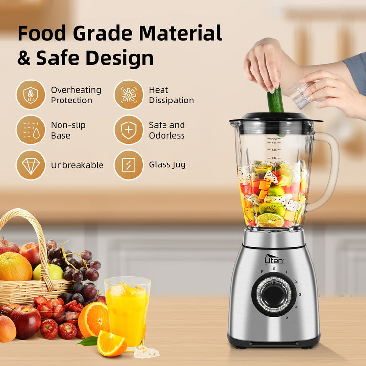 800 Watt Hight Speed Countertop Blender for Smoothies and Shakes