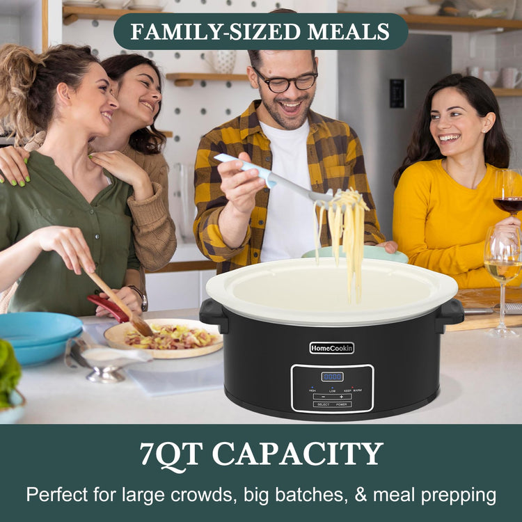 7 Quart Programmable Slow Cooker with Timer Keep Warm