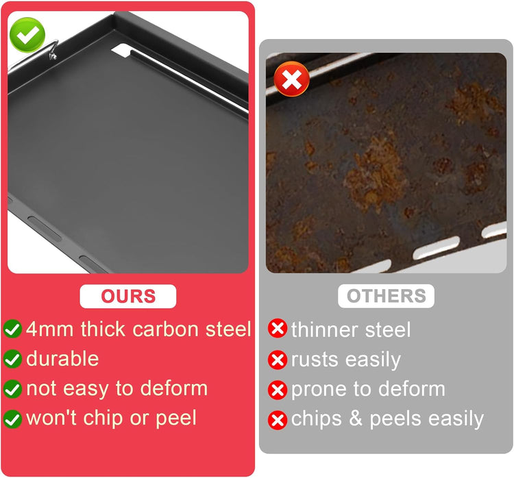 Full-Size Griddle Inserts for Nexgrill Home Depot Replacement Parts 5 Burner 720-0888S 720-0888A 720-0888N, Flat Top Griddle for Nexgrill 4 Burner 720-0830H 720-0830X 720-0830 Gas Grill, Carbon Steel - Nestoria