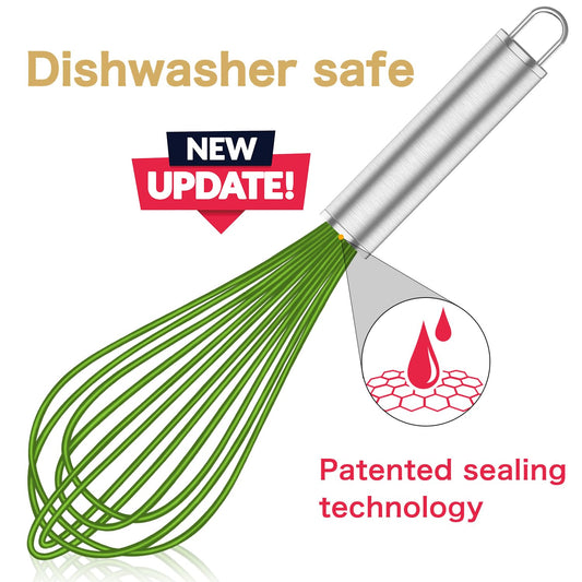 Green Silicone Whisk Set of 3