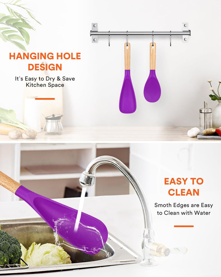 Cooking Spoon and Rice Scooper for Nonstick Cookware