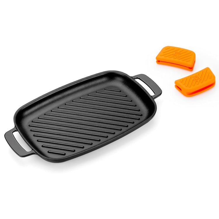 COOKWARE Efficient Iron Rectangular Ribbed Grill (2 Count)