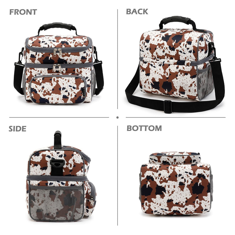Double Layer Cooler Insulated Lunch Bag Adult Lunch Box Large Tote Bag for Men (2 Count)