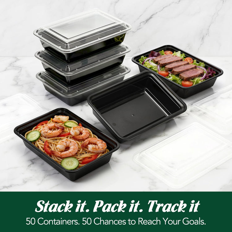 Glotoch Meal Prep Containers 32oz 50 Pack (50 Count)