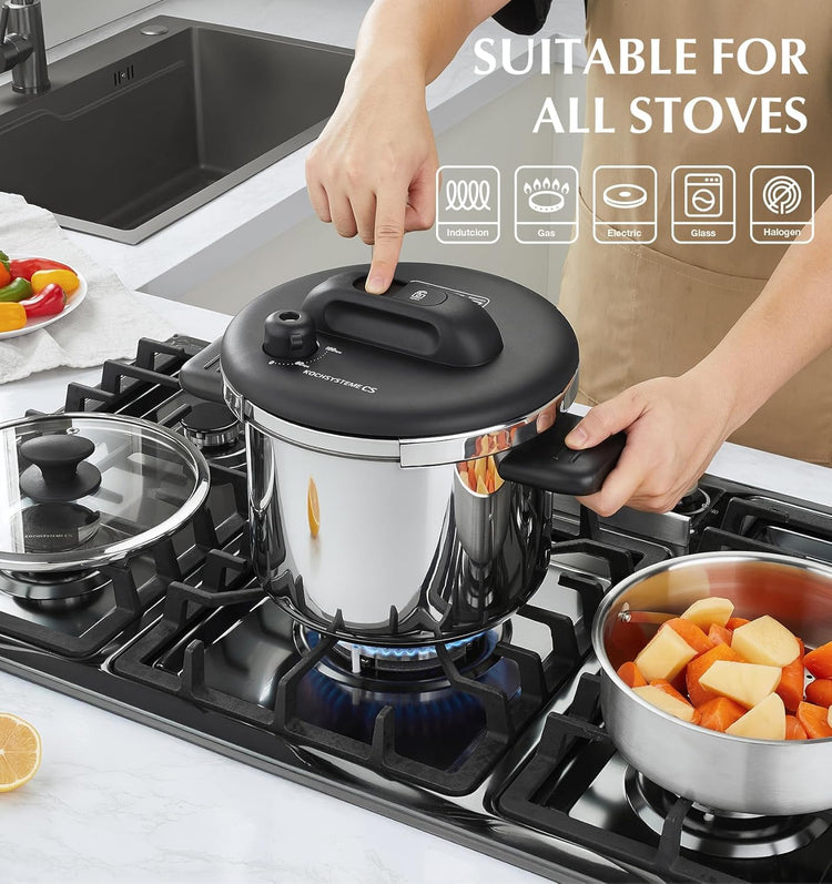 Stainless Steel Pressure Cooker 6.3 QT