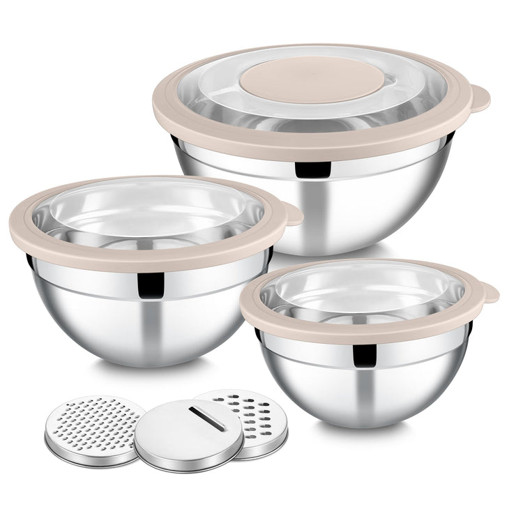 Mixing Bowls with Lids and Graters (3 Count)