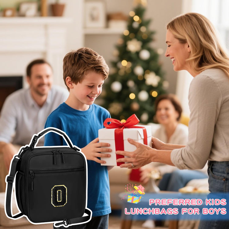 Lunch Box Kids Large Initial Insulated Lunch Bag for Girls