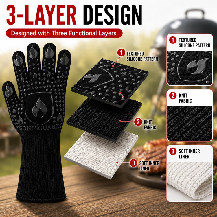 BBQ Gloves Heat Resistant Grill Gloves (2 Count)