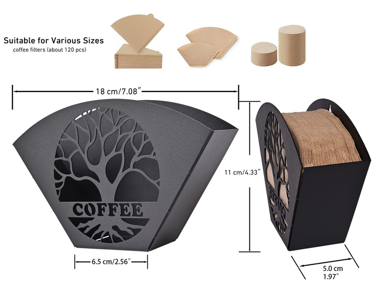 Stylish Coffee Filter Holder with Iron Fan Shape Evenly Spread out Filters