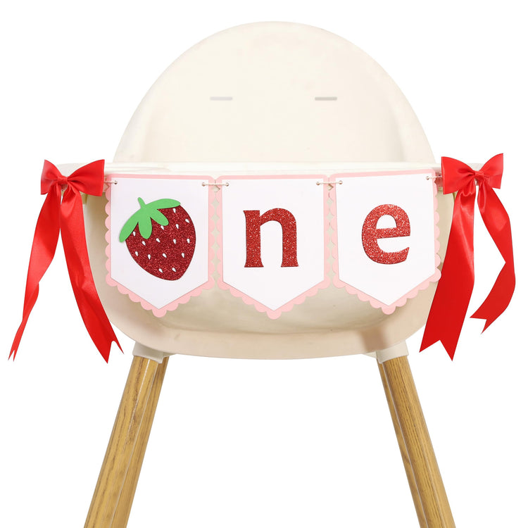 Strawberry First Birthday High Chair Banner