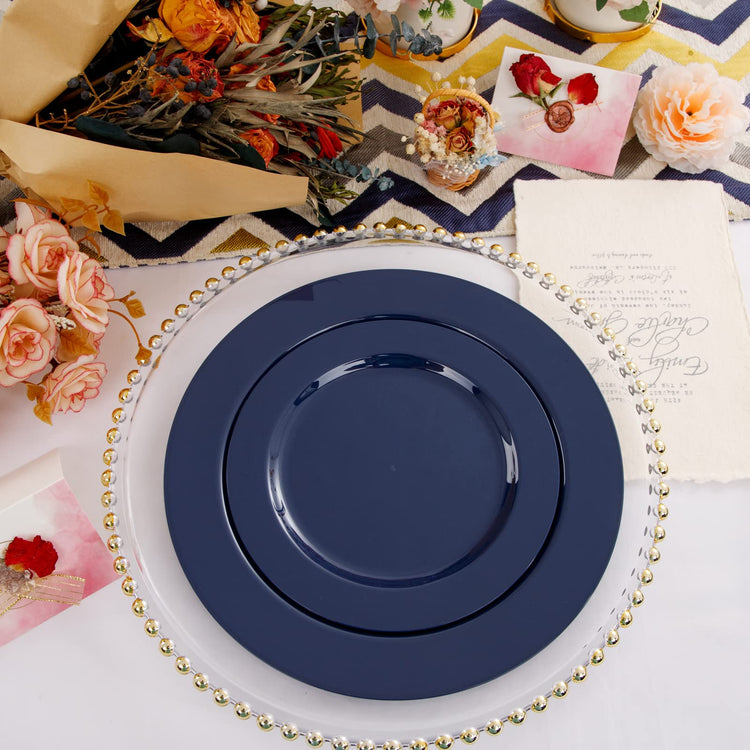 60PCS Blue Plastic Plates (30 Count)