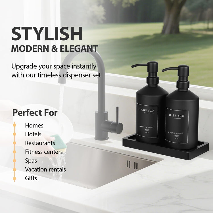 Matte Black Soap Dispenser Set (2 Count)