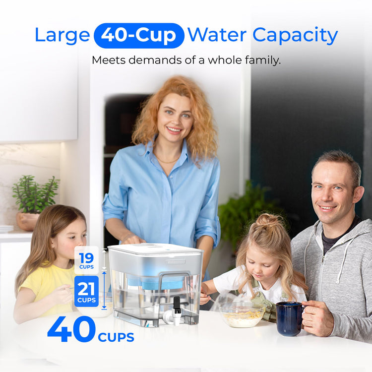 WFD-22W-DF-A Water Filter Dispenser, Alkaline 40-Cup, White