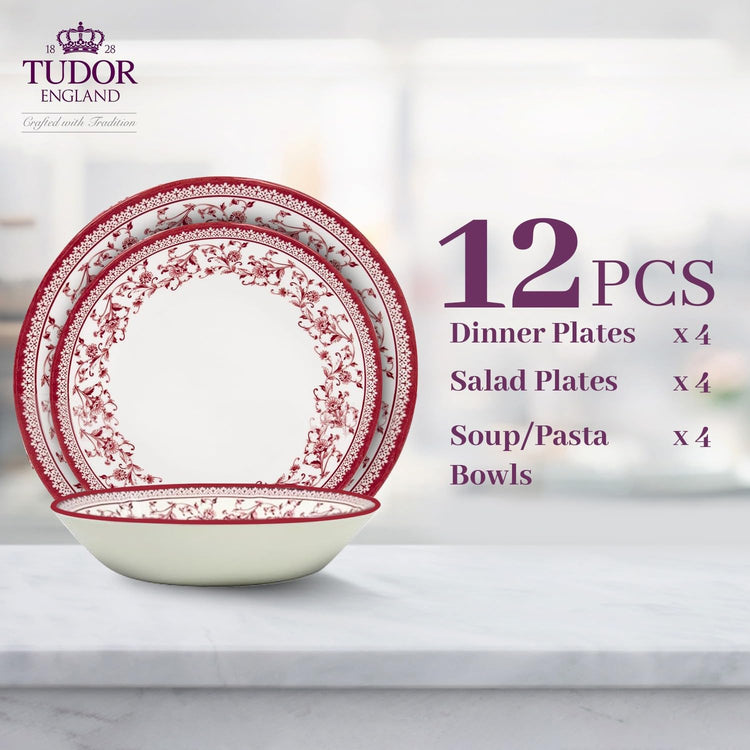 12 Piece Porcelain Dinnerware Set for 4
