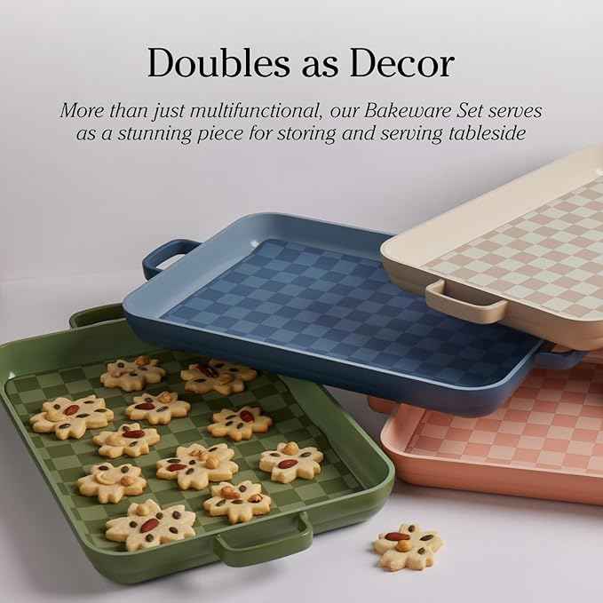 Our Place Bakeware Set | 5-Piece Ceramic Bakeware Collection with Stovetop-to-Oven Griddle Pan | PFAS-Free Non-Toxic Nonstick Pans, Oven Mat & Baking Dishes | Steam