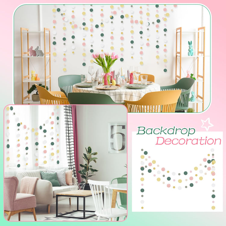 5 Pieces Circle Garland Party Paper Dot Banners (5 Count)