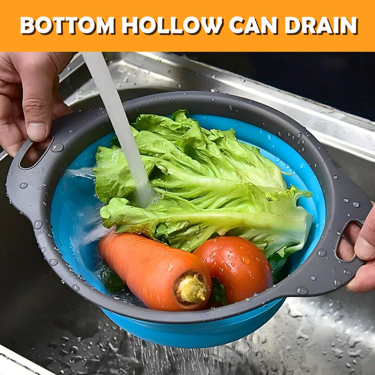 Tri Color Silicone Collapsible Colander Set (3 Count)