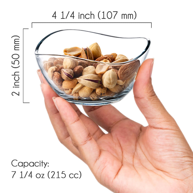 CRYSTALIA Small Glass Bowls for Kitchen Prep (6 Count)