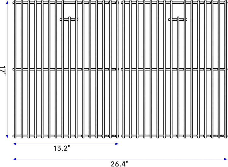 17/17.5/19.5 Inch Stainless Steel Cooking Grill Grates, Nexgrill Replacement Parts for Nexgrill 4 Burner 720-0830H, 720-0783E, 720-0783C Kenmore Uniflame, BBQ Grids Grillgrates, 17"D x 26.4"W