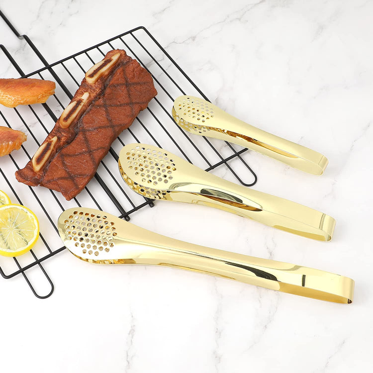 Chef Kitchen Tongs Stainless Steel Food Serving Tongs Set of 3