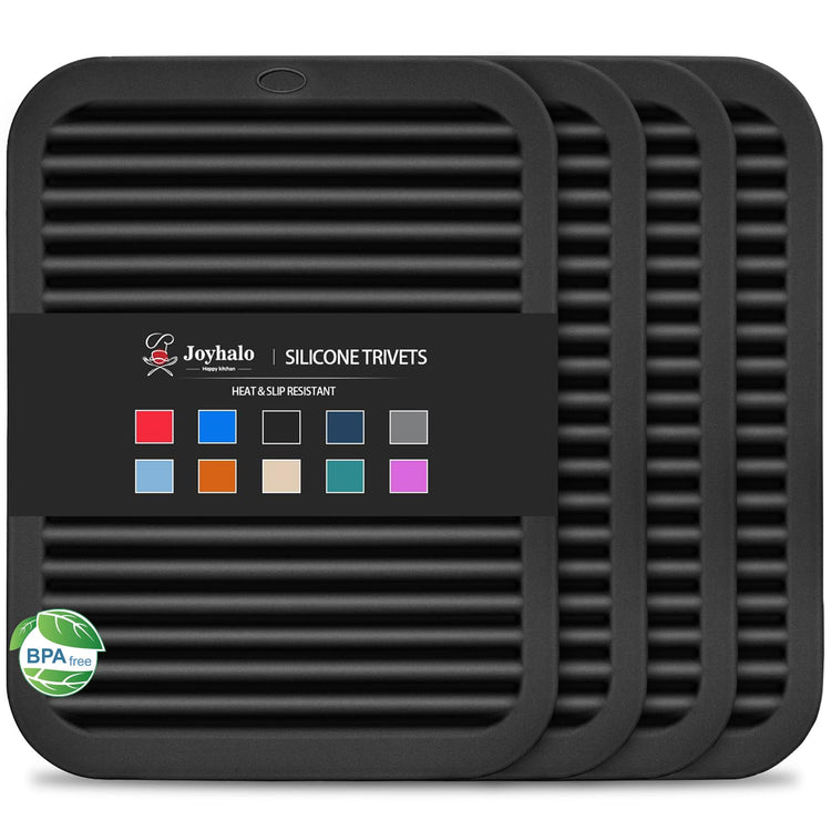 4 Pack Square Silicone Trivets (4 Count)