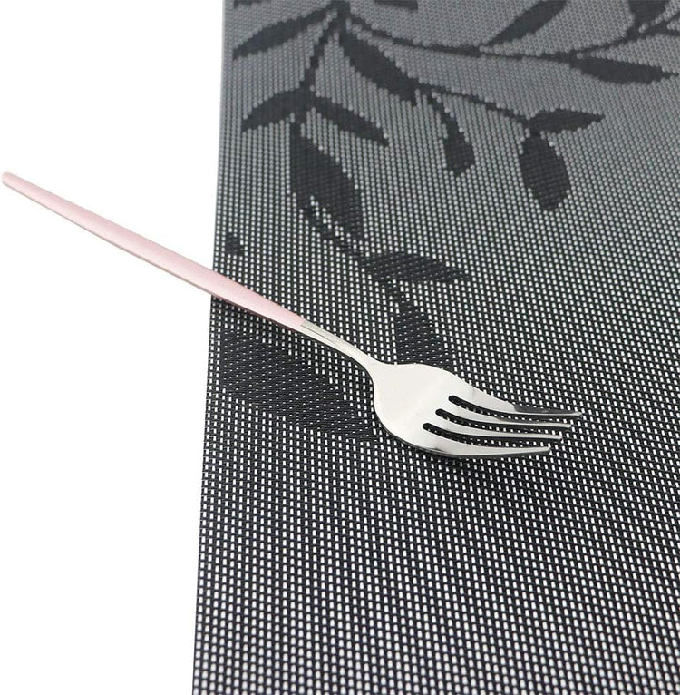 Pink Silver Silverware Set, JASHII 30-Piece Stainless Steel Satin Finish Flatware Set, Kitchen Utensil Set, Mirror Polished Tableware Cutlery Set for Home and Restaurant, Dishwasher Safe