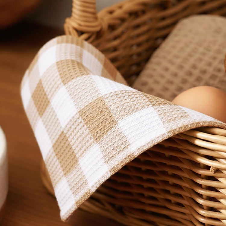 Waffle Weave Plaid Dish Cloths