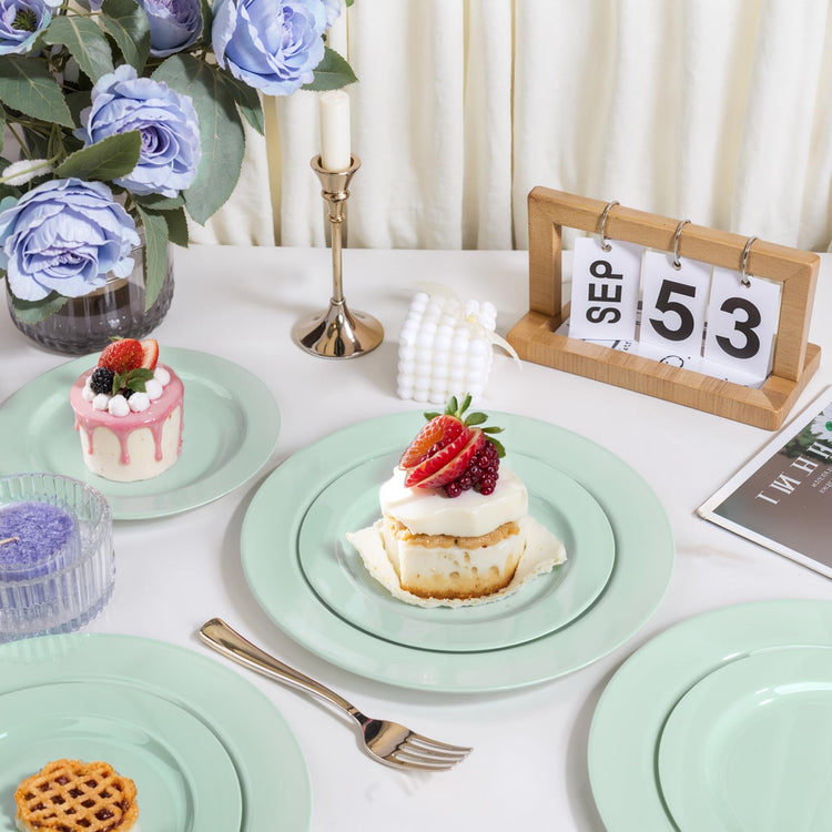 60PCS Sage Green Plates (60 Count)