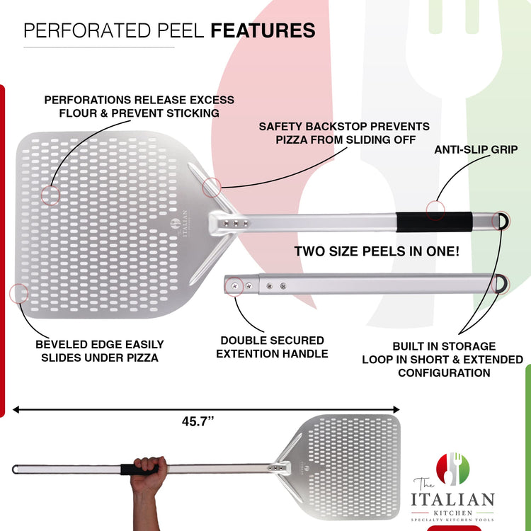 Perforated Pizza Peel 13"W x 16.7"L